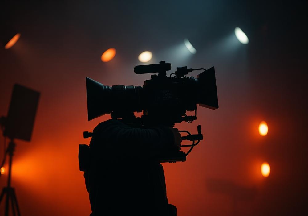 Camera rig being prepared on set